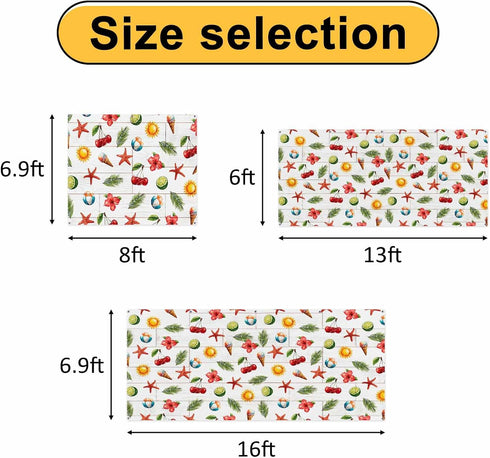 GNAKT AREWG 13x6ft Summer Garage Door Banner Cover Ice-Cream Cherry Starfish Garage Door Decoratons Banner for Indoor