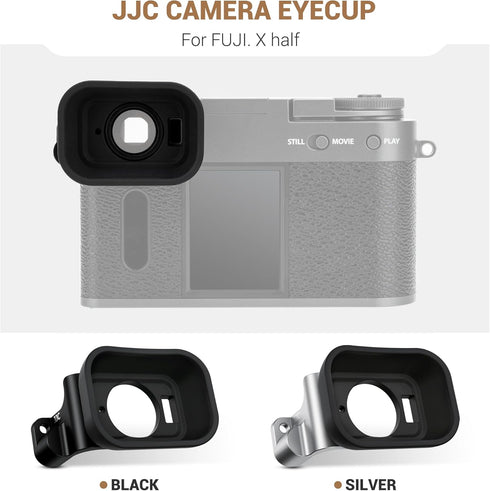 Extended X Half Eyecup Eyepiece, Soft Silicon Viewfinder Eye Cup Eyeshade Cover Protector for Fujifilm Fuji X Half