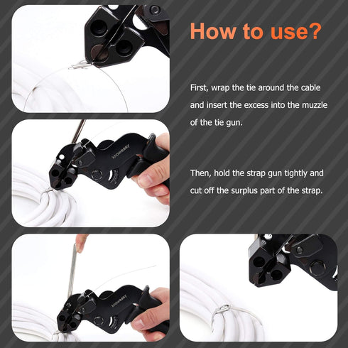 Knoweasy Stainless Steel Cable Tie Gun - Zip Tie Tool for Home, Office, and Industrial Use