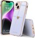 Teageo Cute Love Heart Luxury Electroplate Case for iPhone 14, Raised Camera Protection Bumper, Purple