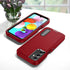 Galaxy A15 5G Case with Kickstand, 3-Layer Military Grade Protective Cover, Shockproof Silicone - Red/Black