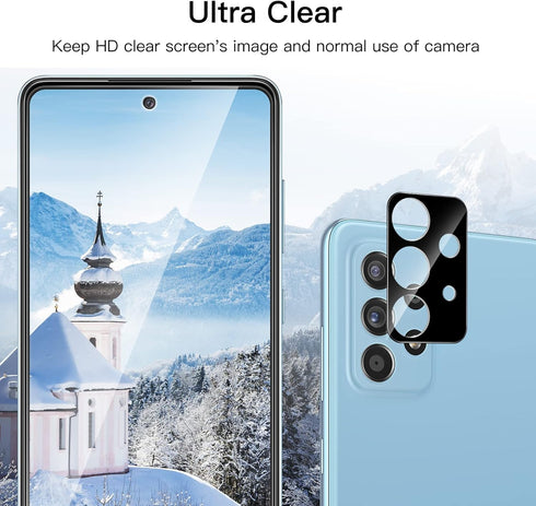 JETech Screen Protector for Samsung Galaxy A52 / A52 5G / A52s 5G with Camera Lens Protector, Tempered Glass Film, HD