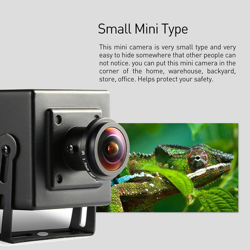 Revotech Mini Fisheye POE IP Camera, HD 3MP Indoor Security Camera with 1.7mm Lens, 170 Degree Wide Angle