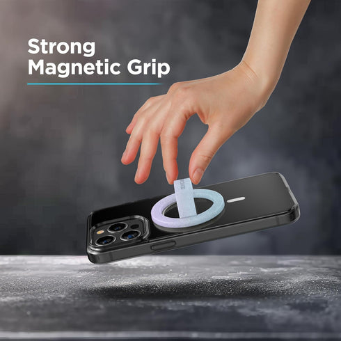 ENCASED 2-Pack Magnetic Phone Grip Holders Compatible with MagSafe, Soft-Touch Silicone Finger Loops for iPhone