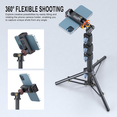 LINCO 52", Selfie Stick & Tripod , Integrated, Heavy Duty, Lightweight, Bluetooth Remote for Apple & Android Devices