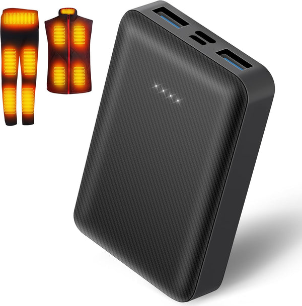CYCYHEAT 10000mAh Battery Pack for Heated Vest Jacket Coat Pants and Heating Underwear,