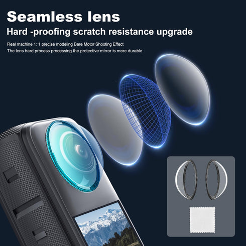 Vasgather 360 X4No X4 Camera Accessory Kit for Insta Fit for AIR- Lens Guards, Silicone Case, Camera Case,Screen