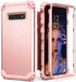 IDweel Galaxy S10 Case for Women - 3 in 1 Shockproof Slim Hybrid Heavy Duty Protection, Rose Gold