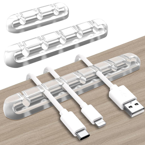 SOULWIT Cable Holder Clips, 3-Pack Self Adhesive Cord Organizer for Desktop USB Charging Cable, Mouse Cable, Power Cord