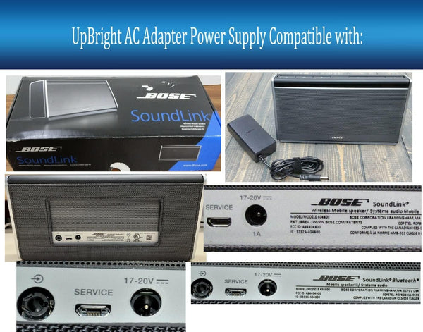 UpBright Car 17V DC Adapter Compatible with Bose SoundLink III II Bluetooth Mobile Speaker, Auto Power Supply Cord
