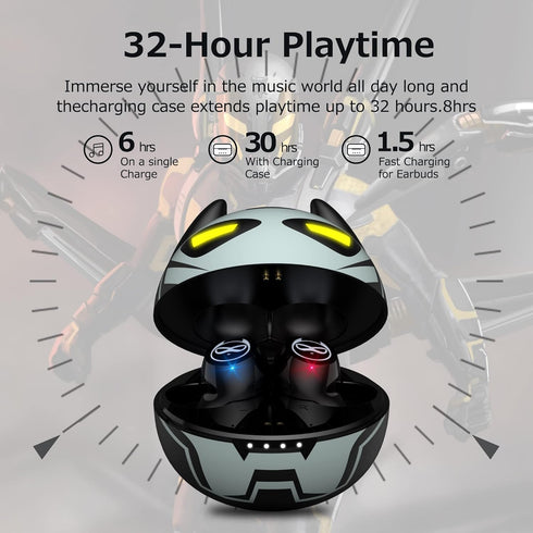 Wireless Earbuds for Small Ears - Touch Control Headset with Stereo Sound, Bluetooth 5.3 Noise Reduction Earphones,