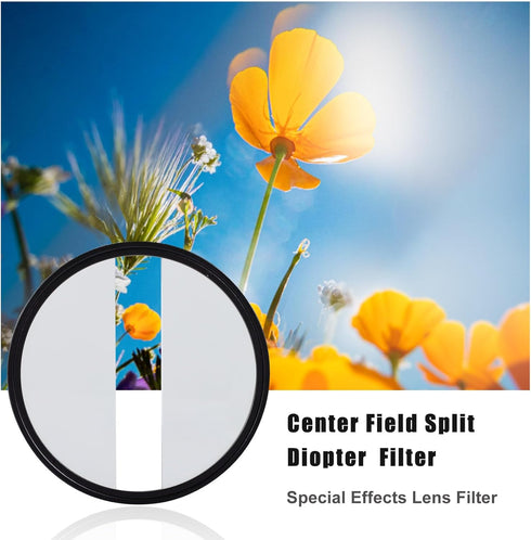 77mm Center Field Split Diopter Effect Filter, Special Effect Filter for Camera Lens