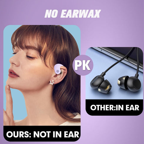 Open Ear Headphones, Wireless Ear Hanging Bluetooth Headset, Bone Air Conduction Earbuds Outside The Ear (Purple)