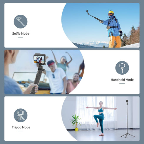 Auleda 70" Insta360 Selfie Stick Tripod for Gopro Action Camera, Lightweight Phone Tripod Stand with Wireless Remote