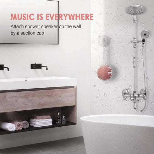 INSMY C12 IPX7 Waterproof Shower Bluetooth Speaker, Portable Small Speaker with Loud Clear Sound, Suction Cup for