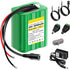 CITYORK 24V Lithium Battery 3000mAh with Charger, Bare Leads, 24 Volt Rechargeable Battery