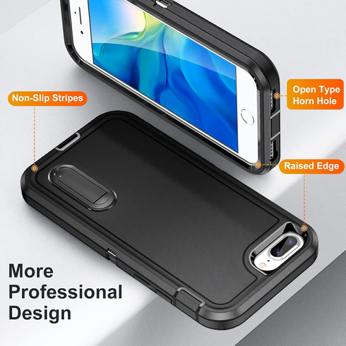 IDweel Case for iPhone 8 Plus, Heavy Duty Protection with Built-in Kickstand, Shockproof Anti-Scratch Slim Fit Hard