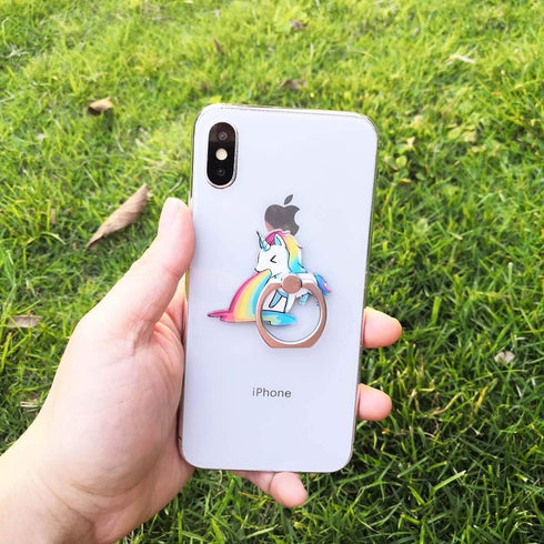 ZOSTLAND 3PCS Rainbow Horse Pegasus Phone Ring - Universal 360° Adjustable Finger Grip Stand Holder (3pcs Unicorn)
