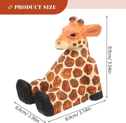 Beavorty Wooden Giraffe Mobile Phone Holder, Telephone Stand, Cellphone Support for Desk Office Accessories