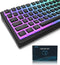 Womier Pudding Keycaps Set, 165 PBT Keycaps, Shine Through OEM Profile for 100%, 75%, 65%, 60% Keyboards - Black