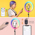 13" Selfie Ring Light with 63" Tripod Stand & 3 Phone Holders, LED Camera Ringlight with RGB Colors for Makeup/Videos