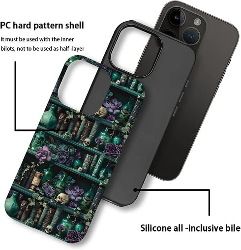 DAIZAG 16 2 1 Compatible with iPhone Pro Max Case,The Magician's Bookshelf in Heavy Duty Shockproof Rugged Hard PC+Soft