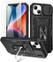 Maxdara iPhone 14/13 Case, Black - 360° Rotating Ring Kickstand, Slide Camera Cover & Glass Screen Protector, 6.1"
