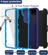 Samsung Galaxy S22 Case with Belt Clip Holster, 2X Screen Protector, Military Grade Heavy Duty Shockproof Cover (Blue)