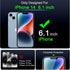 IMBZBK 3 Pack Screen Protector for iPhone 14 Tempered Glass with 3 Pack Camera Lens Protector, Accessories 9H Anti Scratch for Apple 14, 2.5D Curved, Case Friendly, Transparent