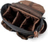 Waterproof Camera Bag/Case, Vintage Canvas Leather Trim DSLR SLR Shoulder Messenger Sling Bag for Nikon, Canon, Sony,