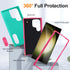 for Galaxy S24 Ultra Case, 3-Layer Military Grade Shockproof Silicone Cover with Kickstand for Samsung Galaxy S24 Ultra