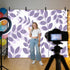 Generic 10 8 Farm Plant Leaf Photo Backdrop for Photoshoot, x FT Lavender Purple Branch Leaves Linen Texture Photo