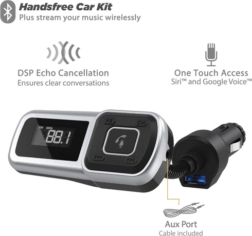 Scosche BTFMSR BTFREQ Universal Bluetooth Hands-Free Car Kit with Digital FM Transmitter