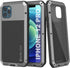 Punkcase Heavy Duty Metal Case for iPhone 12 Pro, Military Grade Armor Cover, Shock Proof Aluminum & TPU Design (Silver)