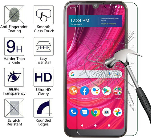 (3 Pack for BLU View 4 Tempered Glass Screen Protector, Anti-Scratch Ultra Clear 9H Premium 0.26mm HD Bubble Free