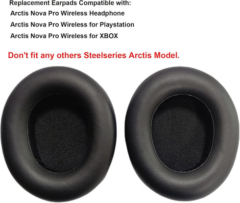 Replacement Earpads Ear Cushions for Steelseries Arctis Nova Pro Wireless Headphones Earpad Softer Leather Replacement Headset Ear Pads Cups Black