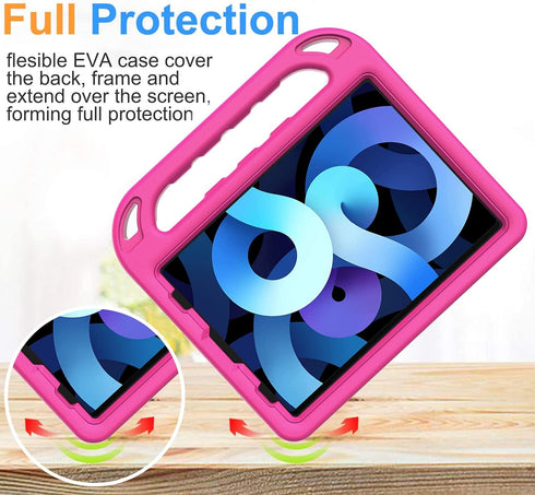BMOUO Kids Case for iPad Air 5th/4th Generation 2022/2020, Shockproof Handle Stand with Built-in Screen Protector