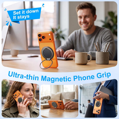 MIRACLE HEART 17 16 15 14 13 12 Magnetic Phone Ring Holder for MagSafe, Phone Grip, Compatible with iPhone Pro Max
