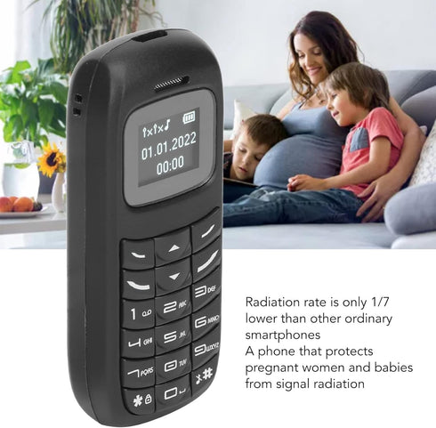GOWENIC BM70 Mini Smartphone, 2G Unlocked Mobile Phone, 0.66 Inch Screen, Dual SIM, Bluetooth Music Player (Black)