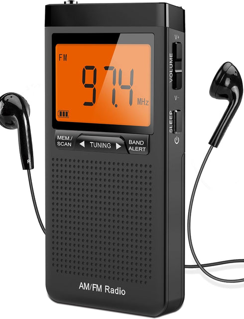 AM FM Portable Radio, Personal Radio with Excellent Reception, Battery Operated by 2 AAA Batteries