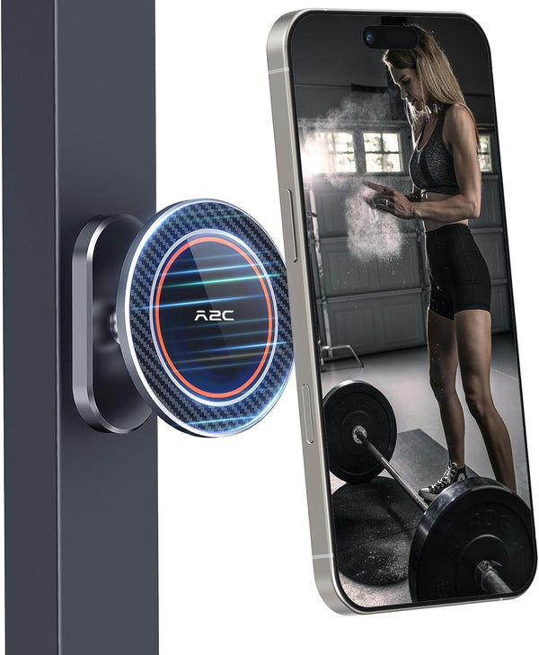 A2C All-Metal Gym Magnetic Phone Holder for MagSafe,High-End Workout Essentials for Men Women,[Dual