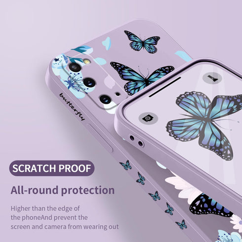 Creative Flower Pattern Case for Samsung Galaxy S20 - Dropproof Slim Protective Cover (6.2 inch) - Aurora Butterfly