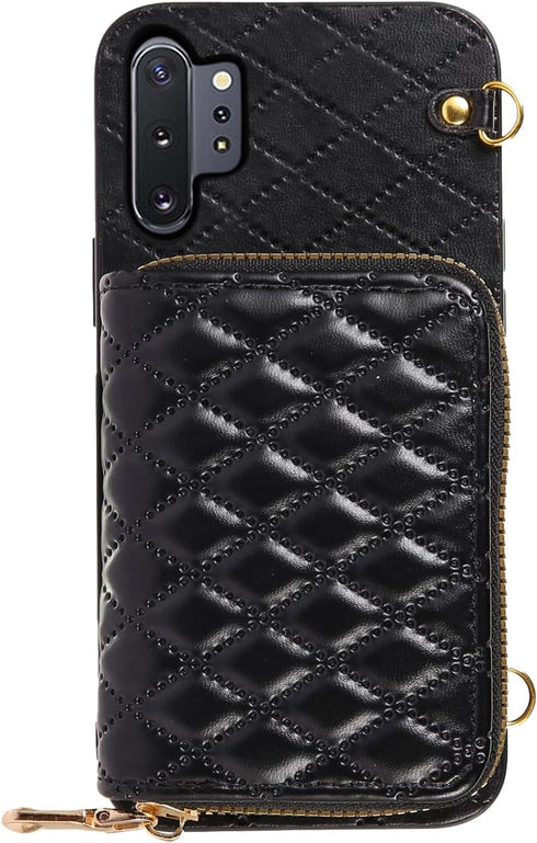 Furiet Detachable Crossbody Wallet Case for Samsung Galaxy Note 10 Plus, Multi Card Slots, Leather Cover - Black