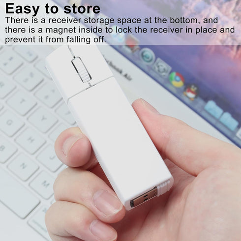 Wireless Bluetooth Mouse, Dual Mode (BT+2.4G) Noiseless Charging Mouse with Storage Case, 1200 DPI Ultra-Thin Portable