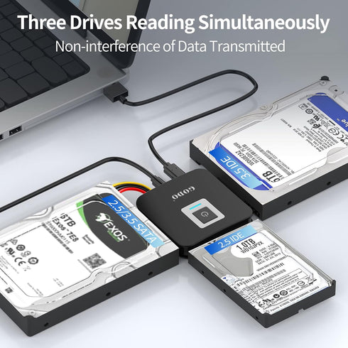 GODO SATA/IDE to USB 3.0 Adapter Kit - SATA Cable Converter for 2.5/3.5 inch IDE and SATA HDD/SSD, 5.25" CD/DVD