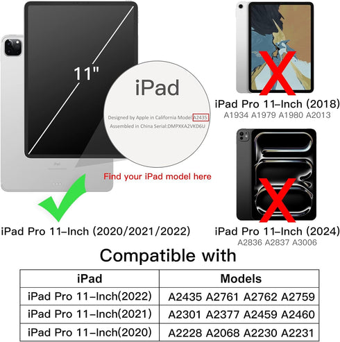 JETech Case for iPad Pro 11 Inch - Slim Hard Back Shell Smart Cover with Auto Wake/Sleep, 2022/2021/2020 Model (Navy)