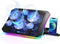 KeiBn Upgrade Laptop Cooling Pad, RGB Lights with 6 Fans for 15.6-17.3 Inch Laptops, 7 Height Stands, 10 Modes Light, 2