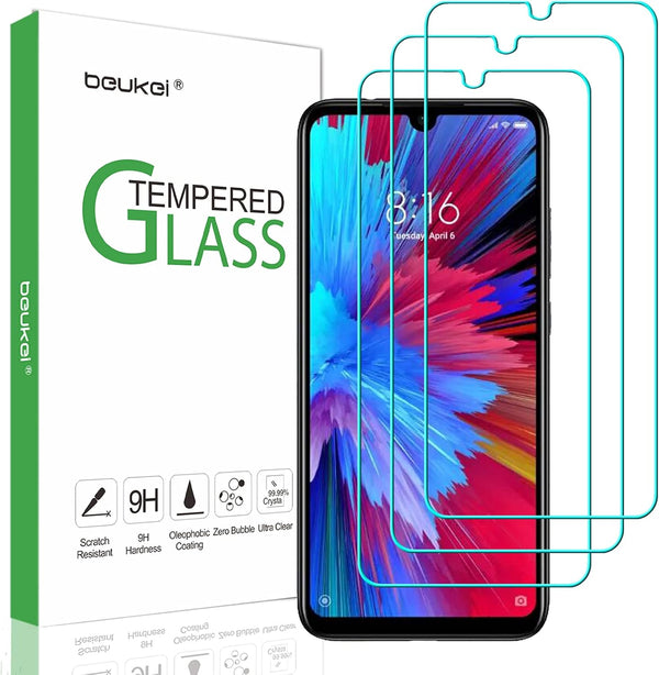 (3 Pack) Compatible Tempered Glass Screen Protector for Xiaomi Redmi Note 8 Pro - 6.53 inches, 9H Hardness