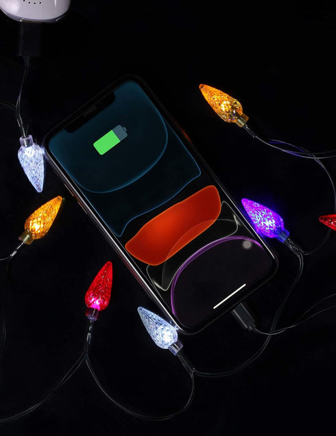 LED Christmas Light Phone Charger Cord, USB Charging Cable Gift for Phone 14/13/12/11 Pro/XS/XS Max/XR/X/8 Plus/7s Plus.