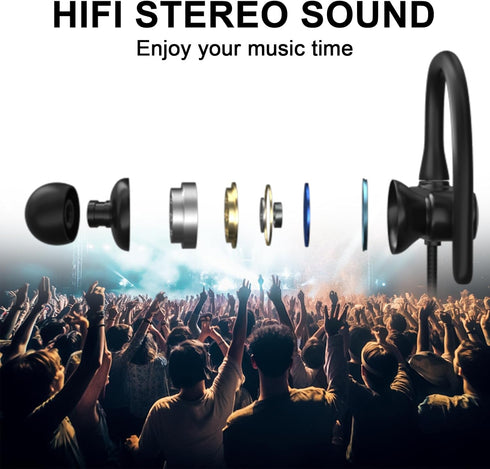 USB Headset with Microphone for PC, 8.2Ft Cord, Wired Earbud Over Ear with Hook, Stereo Noise Cancelling for Laptop